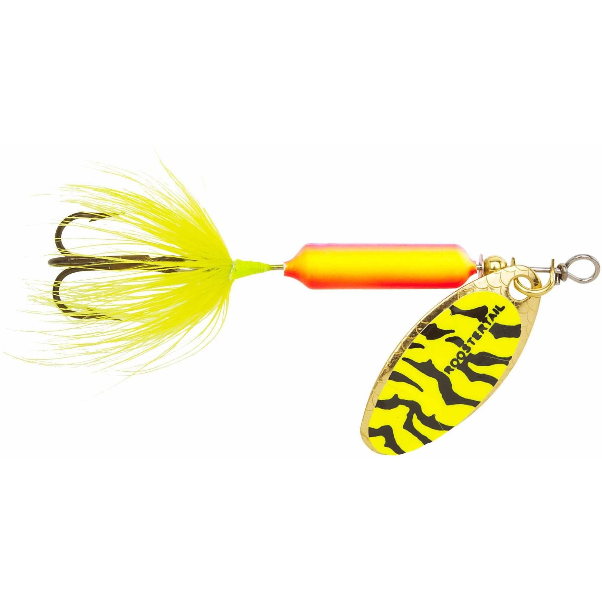 Lot 3 Yakima 212 Fire Tiger 1/4oz Original Rooster Tail Fishing Spinnerbait Lure 
