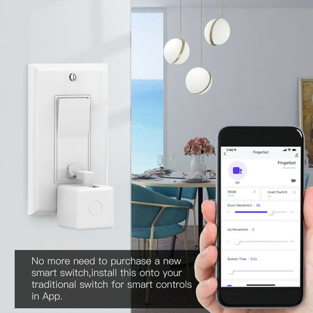 

walmeck Smart Button Pusher Fingerbot No Wiring Compatible with Home Hub Remote Control Wireless Smart Timer Voice Control Automatic Controller with