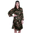 thumbnail image 1 of Moomaya Printed Womens Kimono Robes Short Satin Silk Bridal Robe Loungewear, 1 of 7