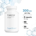 thumbnail image 6 of SuperSmart - R-Lipoic Acid 300 mg per Day (Active Alpha Lipoic Acid) - Antioxidant Supplement | Non-GMO & Gluten Free - 90 Vegetarian Capsules, 6 of 9