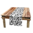 thumbnail image 1 of Grey Table Runner, Abstract Leaves on Vines Pattern Modern Nature with the Organic Line Forms Print, Dining Room Kitchen Rectangular Runner, 3 Sizes, by Ambesonne, 1 of 2