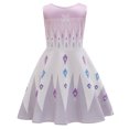 thumbnail image 2 of Elsa 2 Robe de Princesse Déguisement Reine pour Filles Sans Manches Flocon de Neige Imprimé Cosplay Fête de Neige Robe de Princesse, 2 of 6