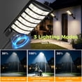 thumbnail image 3 of VOLIVO 2PACK Solar Street Light, 180 LED Beads Solar Motion Lights Outdoor Waterproof with Remote for Patio Parking Lot Garage Yard, 3 of 8