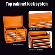 Seizeen Rolling Tool Box, 2-IN-1 Steel Tool Chest and Storage Cabinet, Removable Tool Box Organizer On Wheels with 5 Sliding Drawers for Garage Workstation Workshop, Orange