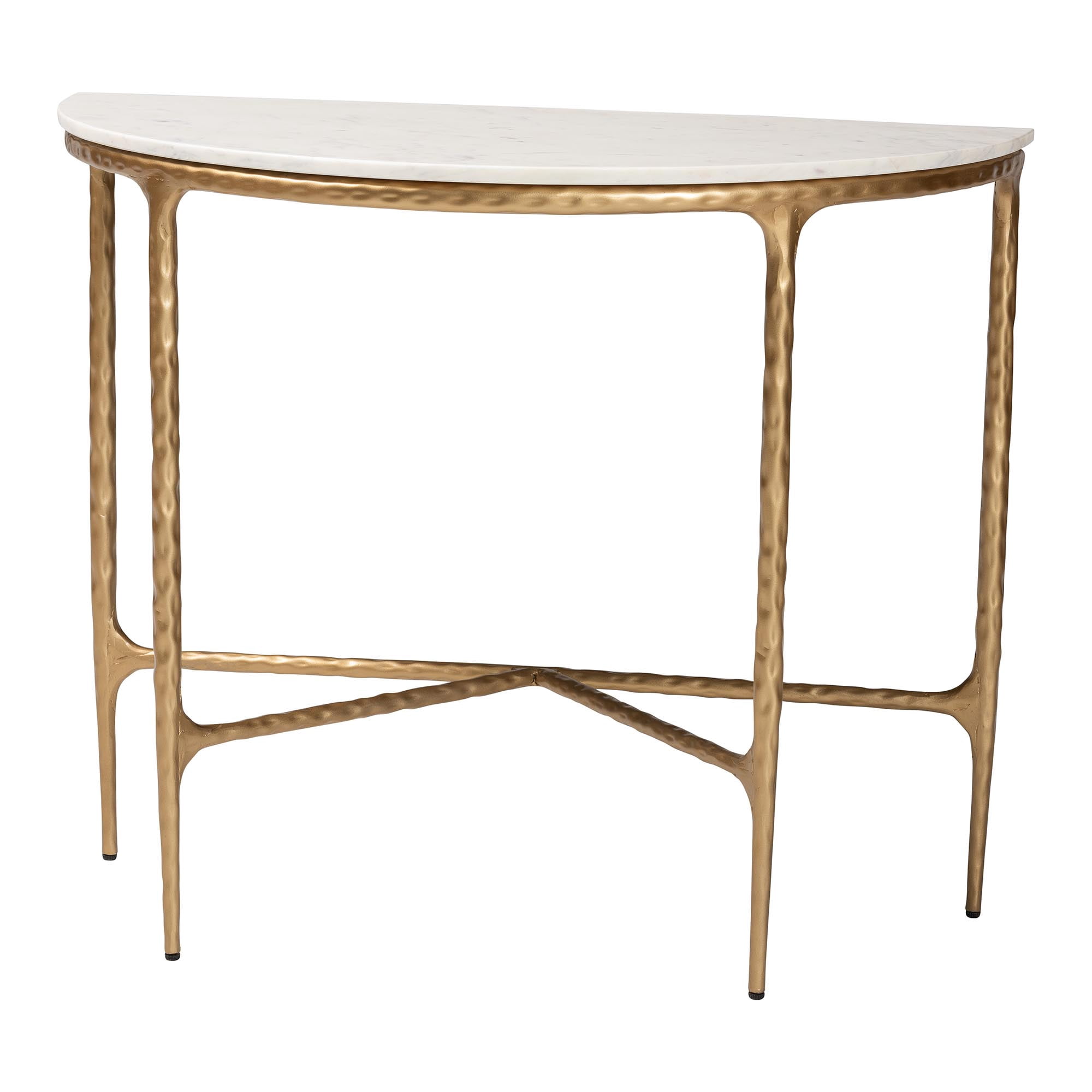 Baxton Studio Akanji Modern Console Table, Marble White