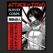 Mens Attack on Titan Mikasa Survey Corps Panel T Shirt
