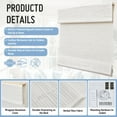 thumbnail image 4 of Keego Motorized Roman Shades Blackout Natural Fabric Rechargeable Electric Window Blinds Remote Control Room Darkening Window Treatment - White (with Linen, Block 60%-90% Light) - 47"W x 72"H, 4 of 8