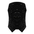 thumbnail image 2 of inhzoy Womens Sequin Waistcoat Sparkle Sleeveless Blazer Jacket Vest Top V Neck Glitter Tuxedo Clubwear Black M, 2 of 6