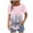 #Pink, variant on Xixinqiwan Plus Size Tops for Women,Womens Summer Tops Casual Short Sleeve T Shirts Floral Pleated Tunics Round Neck Loose Work Blouse Pink M