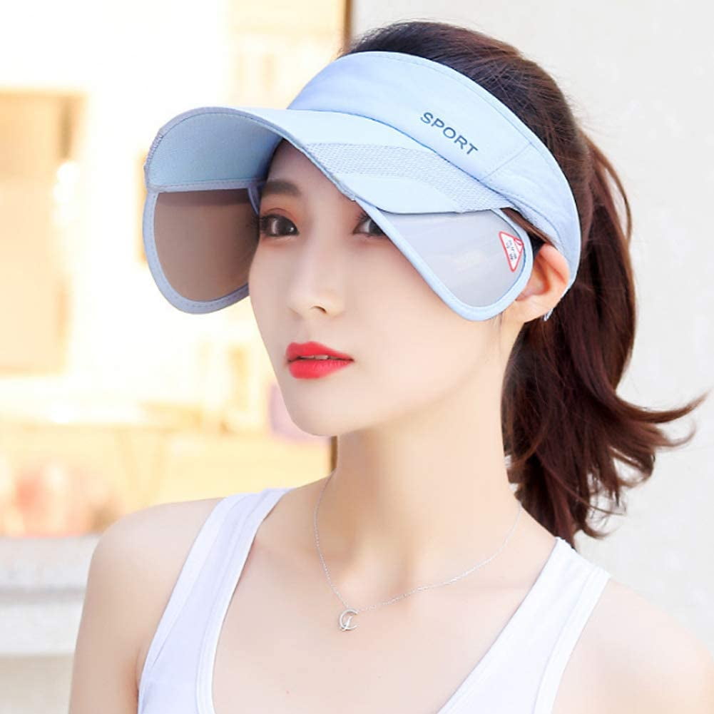 Sun Visor Hat Women Adjustable Golf Cap with Retractable Brim