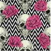 Bestwell Halloween Cloth Napkin Pink Rose Skull Fun Kitchen Dining Table Decor for Family Gathering Day of The Dead Dinner Napkin Party Favors 6 Pack 20" × 20"