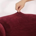 thumbnail image 6 of TOPCHANCES 2-Pieces Velvet Wingback Chair Covers, Stretch Wing Chair Sofa Slipcover, Armchair Cover, Furniture Protector (Wine Red), 6 of 8
