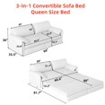 thumbnail image 6 of 3 in 1 Queen Pull Out Sofa Bed, 66'' Convertible Velvet Loveseat, Futon Lounge Recliner Sofabed with Thickness Cushions and Side Storage for Living Room, Bedroom, Apartment, Office, Blue, 6 of 9