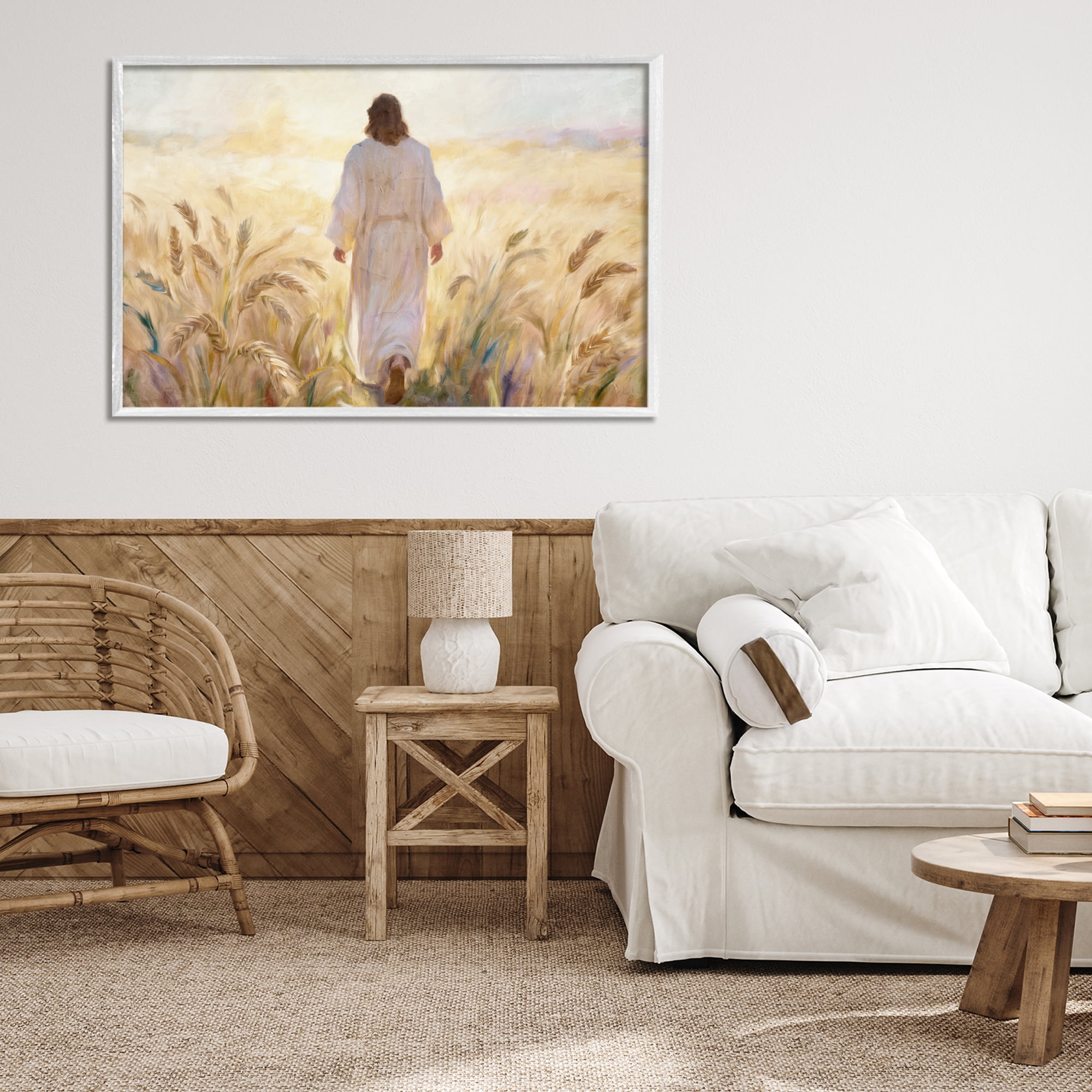 Stupell Industries In His Steps Walking Faithfully White Framed Giclee Art, design by Kim Allen