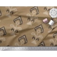 thumbnail image 2 of Soimoi Brown Poly Georgette Fabric Ethnic Ikat Print Fabric by the Yard 42 Inch Wide, 2 of 3