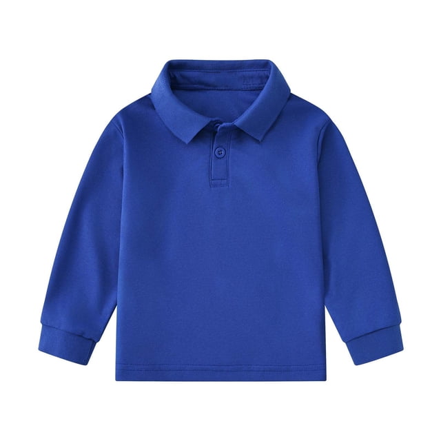 Meichang Long Sleeve Shirts for Toddler Girls Basic Collar Button Up Tops Solid Loose Fit Oversized Blouses Casual Spring Fall Clothes Dark Blue 9 Years