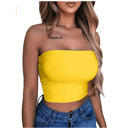 

BeQeuewll Women s Striped Corset Tube Crop Vest Sling Top