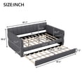 thumbnail image 2 of Harper & Bright Designs Queen Upholstered Daybed Sofa Bed with Trundle, Lambswool Platform Bed Queen Size with USB for Living Room Bedroom, Gray, 2 of 12