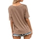 thumbnail image 3 of Sonducket Camiseta de mujer de manga corta con cuello en V Color Block Top suelto de verano Prendas para la parte del cuerpo Café SG Sonducket AP001239-16, 3 of 6