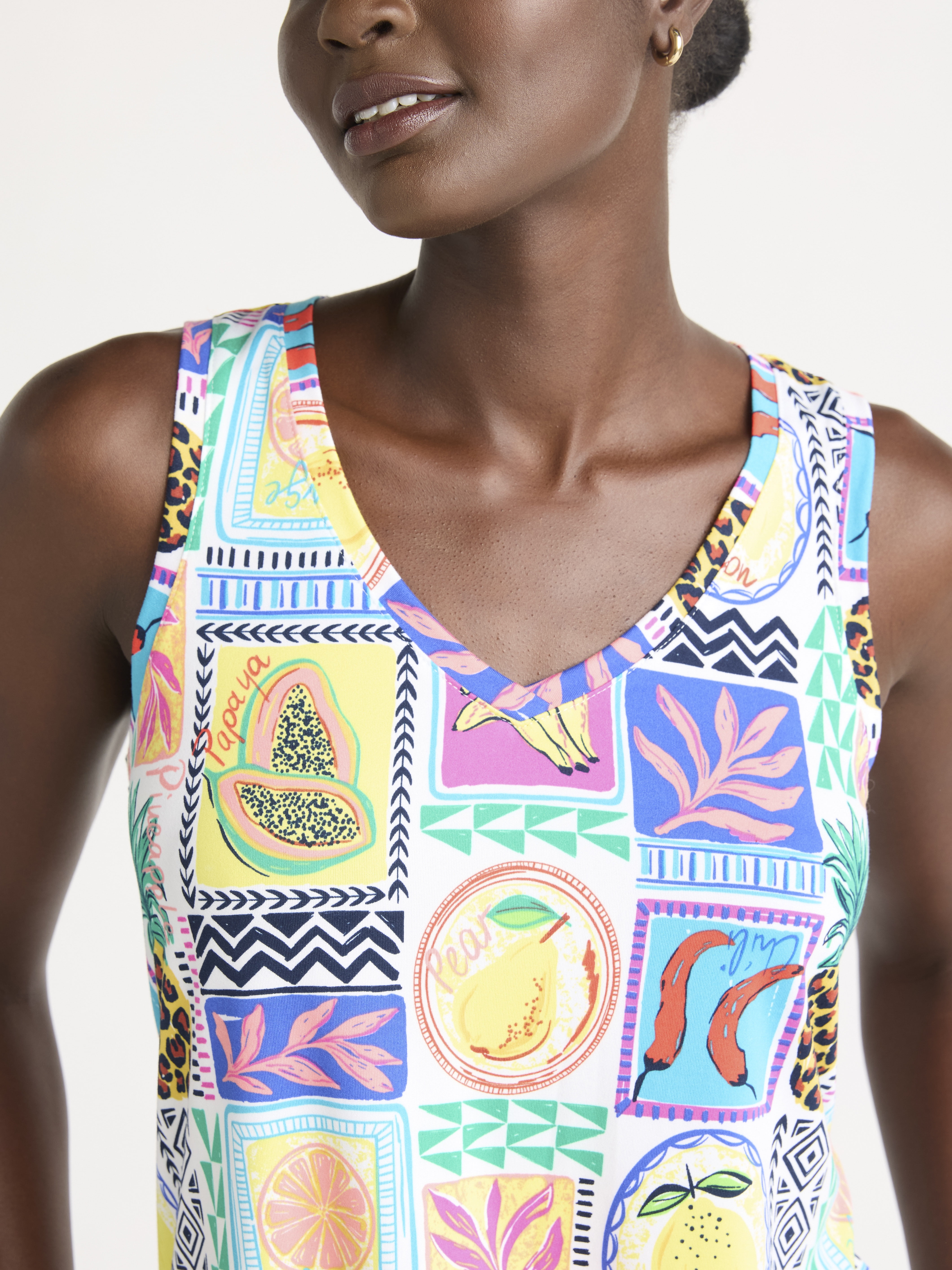 Joyspun Women's Printed Tank Top and Shorts Pajama Set, 2-Piece, Sizes XS-3X