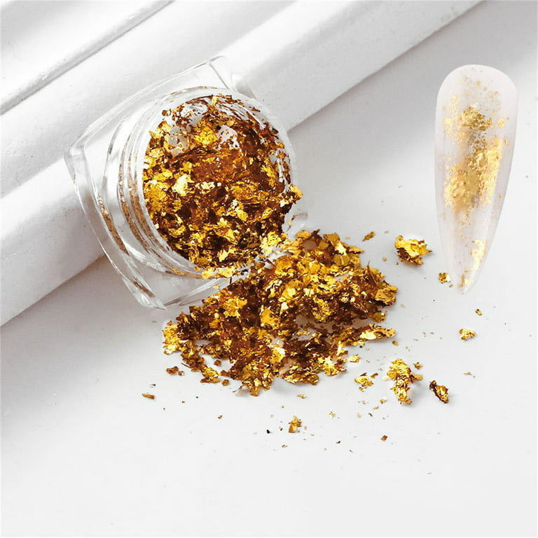 1box Gold Foil Flakes Glitter Chip Metallic Flakes DIY Crafts Nails Arts