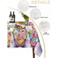 thumbnail image 2 of Watercolor Floral Gnomes Table Cloth, Waterproof Tablecloth for Rectangle Tables, Spring Flowers Butterflies Grid Reusable Washable Fabric Table Cover for Restaurant Kitchen Dining Tables 52"x70", 2 of 9