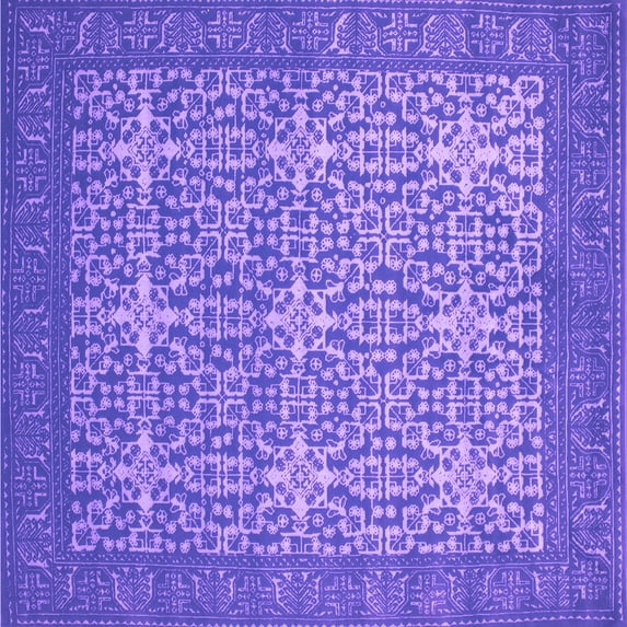 Ahgly Company Indoor Square Persian Purple Bohemian Area Rugs, 4' Square
