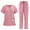 Pink, variant on Scrubs for Women Set - Stretch Top & Cargo Pants with Multi Pocket for Nurse Caribbean Blue S