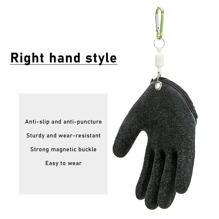 HOTWINTER Fishing Gloves Waterproof Magnetic, Puncture Proof Fish Handling  Gloves Quick Dry Cut Gloves with Buckle for Men Women 