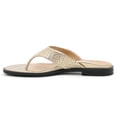 thumbnail image 4 of FSJ Women Simple Slide Flip Flops Thong Sandals T-Strap Flat Slip On Slippers Casual Comfort Vacation Summer Day Outfit Shoes Size 5.5 Gold, 4 of 5