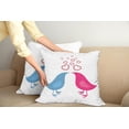 thumbnail image 2 of Ambesonne Love Throw Pillow Cover 2 Pack, Birds Heart Symbols Romance, 18", White Hot Pink Blue, 2 of 7