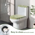 thumbnail image 4 of KUIFORTI Daisy Toilet Lid Cover and Toilet Seat Cover Set Green Toilet Cover Reusable Toilet Tank Cover Replacement Toilet Seat Lid Cover Universal Fit Elongated Oval Round Lid, 4 of 6