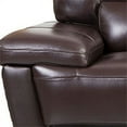 thumbnail image 3 of Leatherette Loveseat with Attached Waist Pillow and Diamond Pattern Brown, 3 of 5