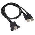 thumbnail image 4 of Línea De Extensión - De Doble Puerto USB 2.0 De De 0.9 Pies Con Orificio Fijo Soledad Doble cable USB macho a hembra, 4 of 10