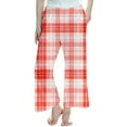 thumbnail image 2 of Boys Pajamas Pants Girls Boys Plaid Pajama Pants Cute Wide Leg Soft Christmas Bottoms Loungewear Trousers with Pockets pjs for Teen Girls(Red,2-3 Years), 2 of 5