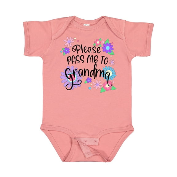 Inktastic Please Pass Me to Grandma with Flowers Boys or Girls Baby Bodysuit