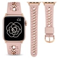 thumbnail image 1 of Correa de piel compatible con el Apple Watch Minyee para mujer, color rosa, 1 of 6