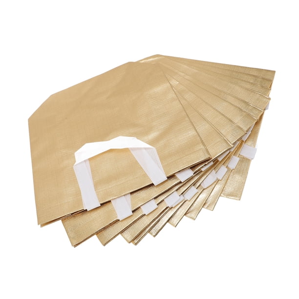 Bolsas Reutilizables Brillantes, 10 Paquetes De Diseño Metálico De Diseño Metálico Con Asas Para Fiestas Navideñas Y Eventos Especiales, Bolsas De Almacenamiento De Tela No
