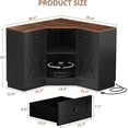 thumbnail image 5 of Homieasy L-Shaped Corner Cabinet, Kitchen Pantry Storage Cabinet with Built-In Outlets & 360° Lazy Susan, Farmhouse Coffee Bar Cabinet,Corner Pantry for Kitchen Dining Living Room,Black, 5 of 7