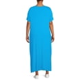 thumbnail image 5 of Terra & Sky Women's Plus Size Maxi Dress with Side Slits, 5 of 5