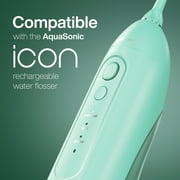AquaSonic Icon Water Flosser Replacement Tips – 5 Tips, 4 Tip Types: Standard, Periodontal, Orthodontic & Tongue Scraper - Genuine, Authentic Part (Green)