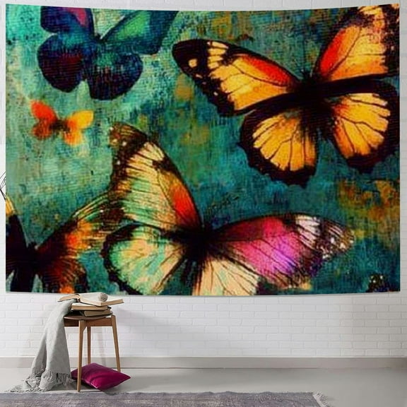 Patifu Butterflies Tapestry Wall Hanging Unique Style Graphic Tapestries for Home Wall Decor Art Living Room Apartment Farmhouse Dorm 40x30inch