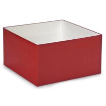 Pack Of 25, 10 X 10 X 5.5" Solid Matte Red Gift & Gourmet Boxes Bases W/Clean White Interior