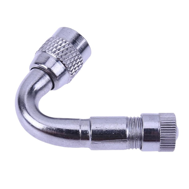 Adaptador 45° Extensión Vástago Válvula Neumático Metal para Motocicleta Y Automóvil (plateado)