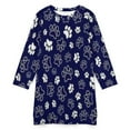 thumbnail image 4 of Blue And White Dog Paws on Dark Blue Background Women Elegant Long Sleeve Warm Dress Autumn Winter Sweater Dress Casual Pullover Mini Dresses, 4 of 7