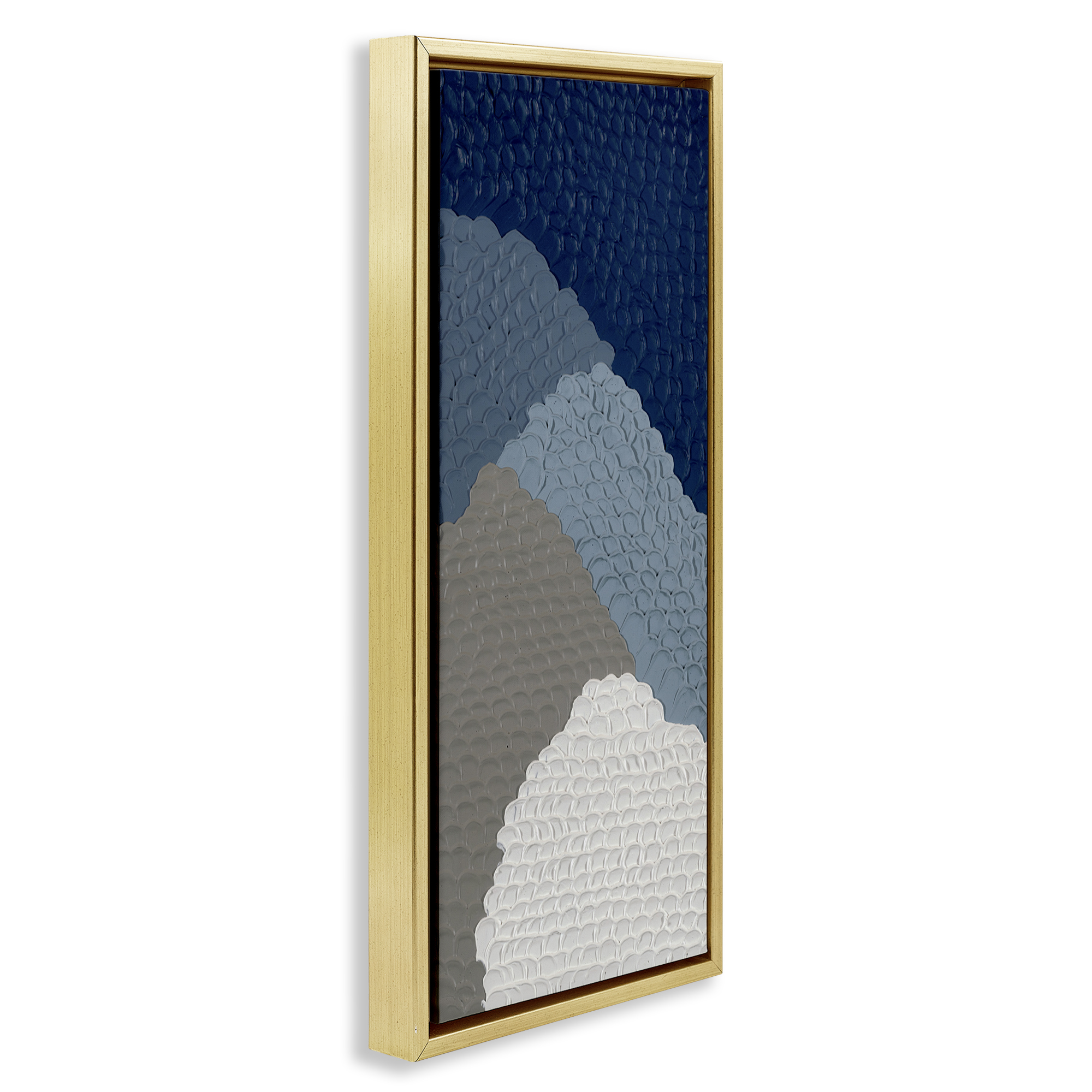 Stupell Industries Modern Abstract Forms Abstract Painting Gold Floater Framed Canvas Art Print Wall Art, 15 x 31