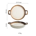 thumbnail image 2 of Double Ear Ceramic Baking Tray Western Steak Plate Microwave Oven, Baking Utensils,25.5*21*4cm, 2 of 5