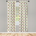 thumbnail image 2 of Ambesonne Dessert Curtains, Happy Donut Pattern Art, Pair of 28"x63", Cinnamon Green and Blue, 2 of 4