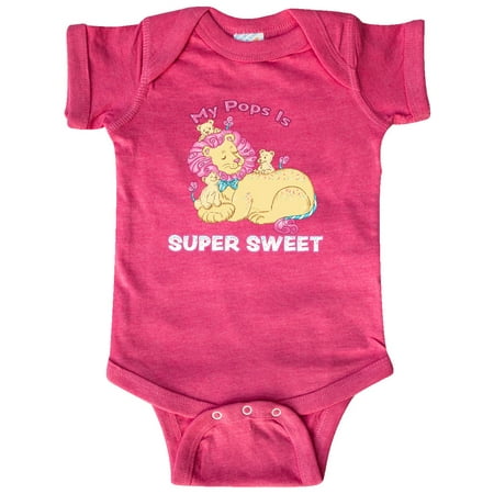 

Inktastic My Pops Is Super Sweet Cotton Candy Lions with Pink Mane Gift Baby Boy or Baby Girl Bodysuit