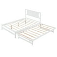 thumbnail image 4 of Harper & Bright Designs Full Size Platform Bed with Adjustable Trundle, Wooden Full Bed Frame with Headboard, White, 4 of 16